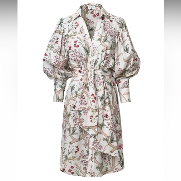 Dresses Johanna Ortiz X Hm Linen Shirt Dress Ivory White Floral